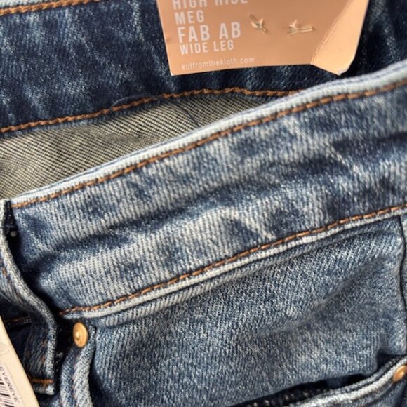 Kut from the Kloth Meg High-Rise Fab AB Wide Leg Raw Hem | NWT - Picture 5 of 5